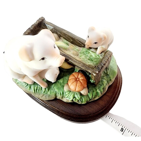 Lefton Figurine Trinket Pig Piglet Farmhouse Farm Mother Knows Best Vtg w/ Base - Picture 8 of 11